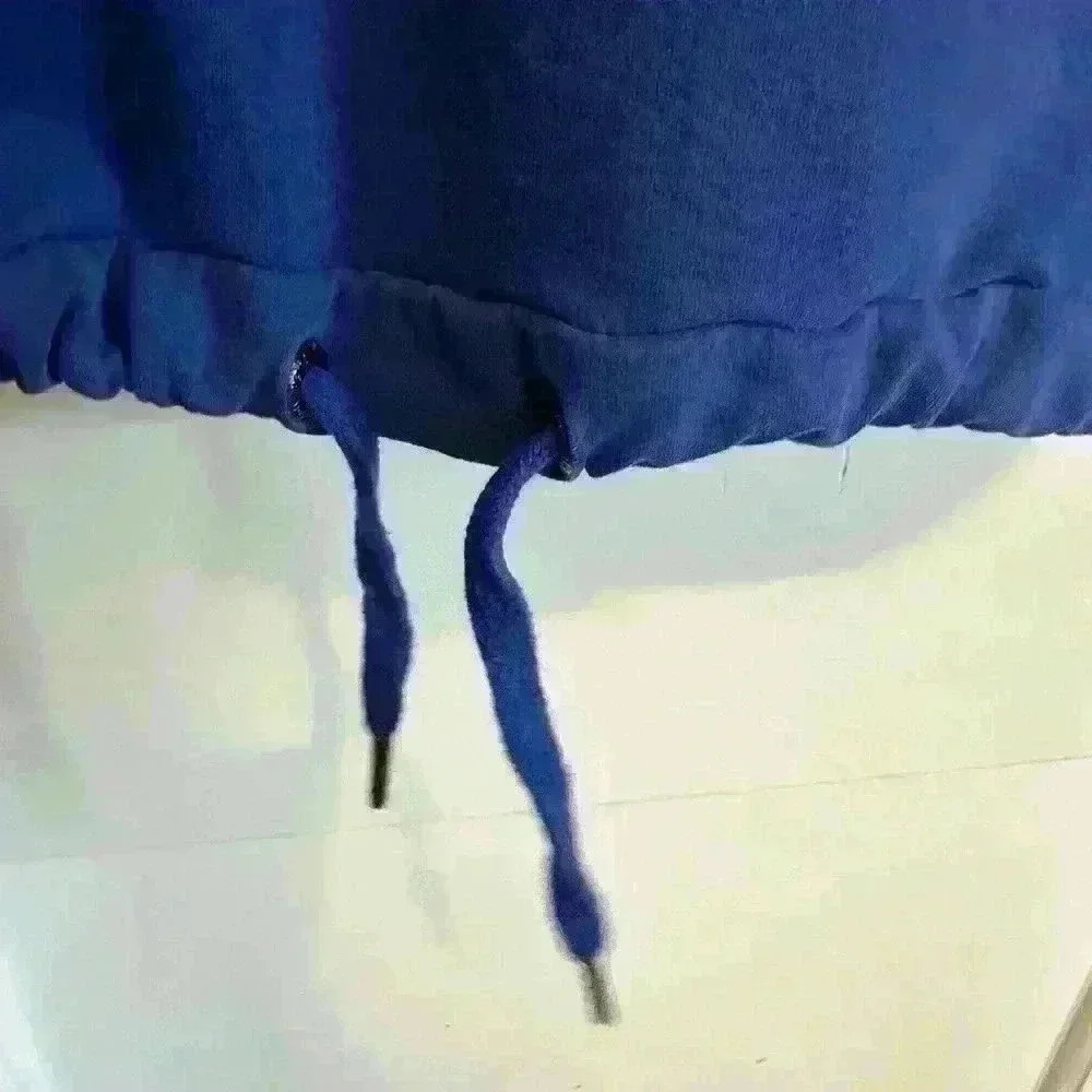 Sweaty Betty Blue Pullover Sweatshirt with funnel collar and hood, size small - Picture 4 of 8